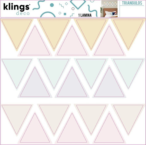 Imagen 2 de 3 de Vinilos Decorativos Triangulos Color Pastel Trama Geometrico
