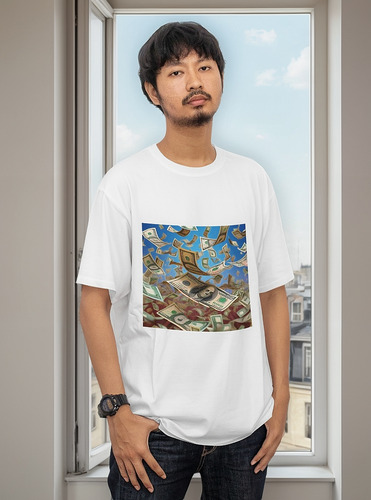 Playera De Hombre Con Estampados De Moda Manga Corta
