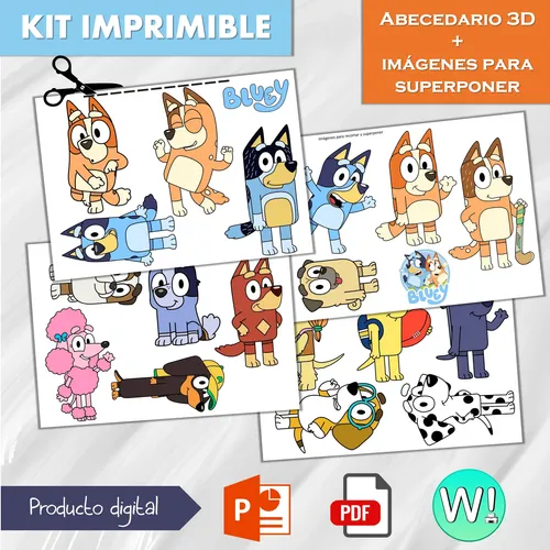 Kit Imprimible Letras 3d Bluey Editables + Pdf en venta en Río Cuarto ...