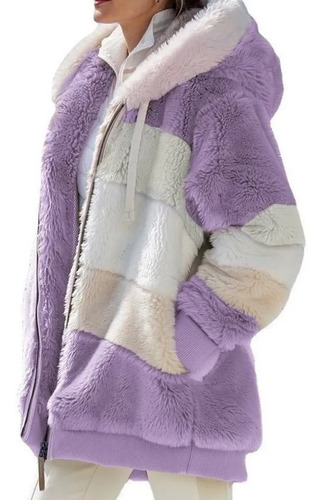 Abrigo Suelto Con Capucha De Felpa Teddy Fall Sobretudo Femi