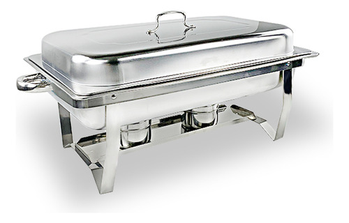 Rechaud Retangular 12l Aço Inox Banho Maria Fogareiro 3 Cuba