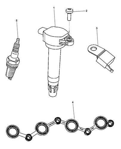Imagen 3 de 5 de Bobina De Encendido Mopar Dodge Caliber 4cyl 2.4l 2012-2012