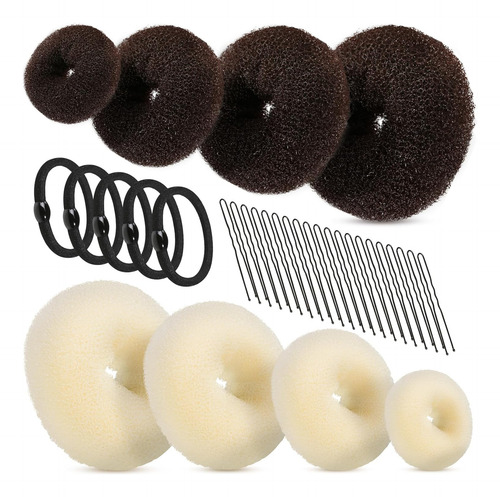 Fandamei Juego Para Hacer Moños De Dona Para El Cabello, 4 M