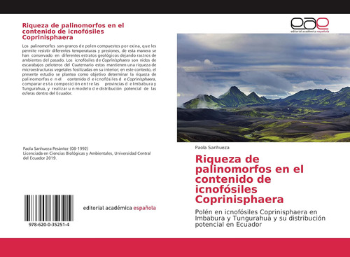 Libro: Riqueza Palinomorfos Contenido Icnofósile