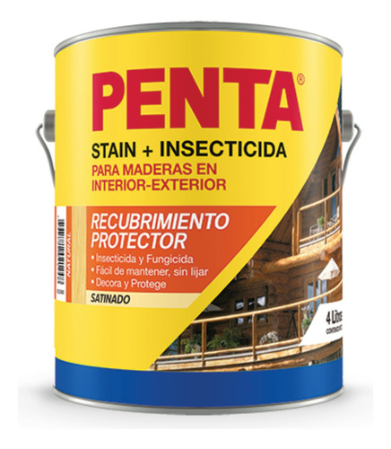 Penta Stain + Instecticida Brillante Interior/exterior X 4lt