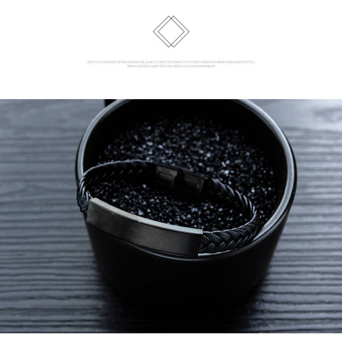 Imagen 3 de 6 de Pulsera De Acero Con Piel Sintética - 1363
