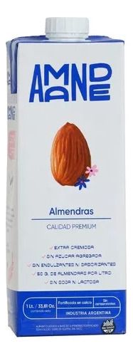 Leche Vegetal De Almendras Original Sin Tacc Amande 1lt X 4u