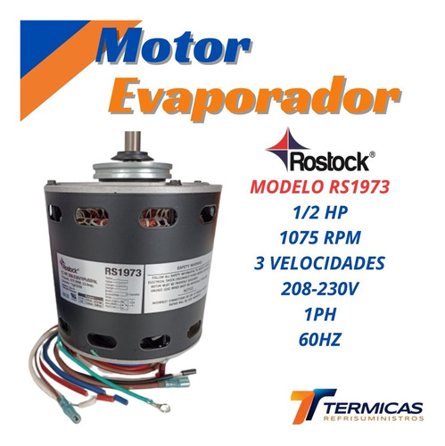 Motor Evaporador 1/2hp 1075hp 220v Rostock 1075 Rpm 230v