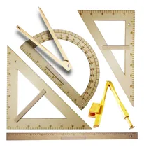 Comprar Kit Geométrico Professor Régua 60 Compasso Qdro Branco E Giz