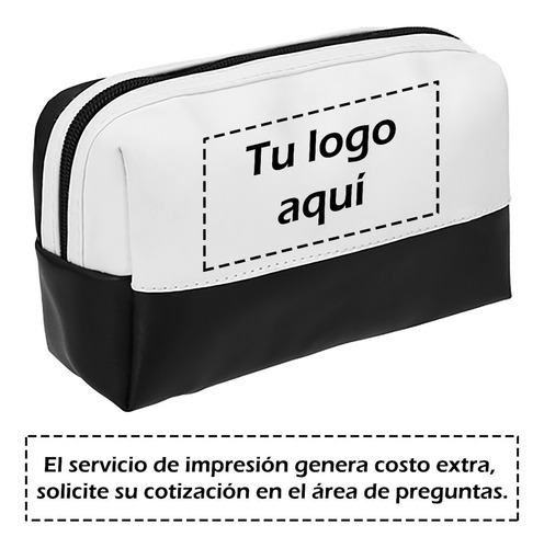 Imagen 2 de 9 de Neceser De Vinil Bicolor Con Cierre