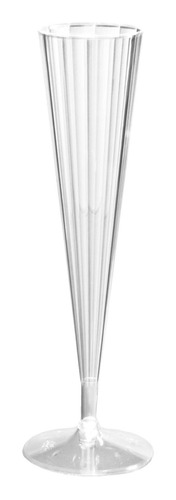 40 Unidad Flauta Champan Plastico Duro 5 Onza Transparente