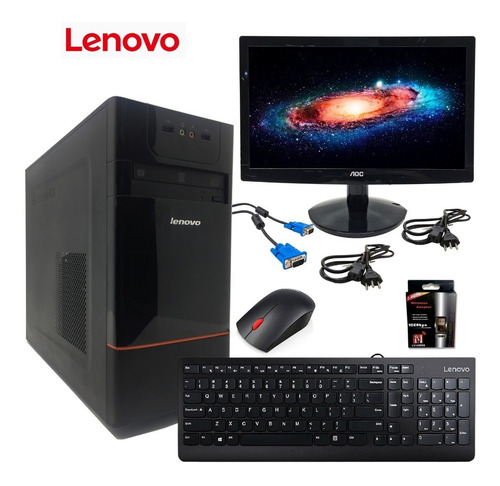 Imagem 1 de 6 de Computador + Monitor Cpu Lenovo Core 2 Duo 4gb Hd 320gb 
