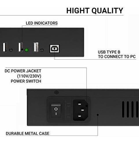 Hub Port Charging For Multiple Device With 5 Power Adapter