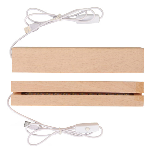 Luces Led De Madera, Base De Pantalla, Bases Rectangulares,
