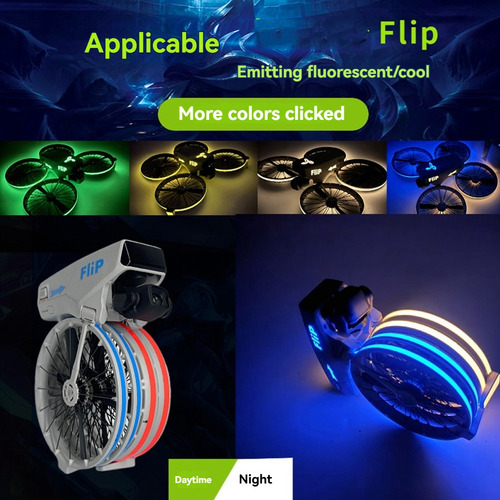 Adesivos Luminosos Q0 For Flip Drone, Protetores Antiarranhõ