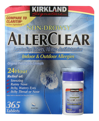 Tabletas Kirkland Signature Allerclear Loratadina 10 Mg X109