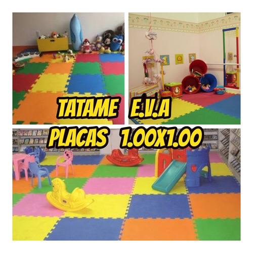 Imagem 3 de 10 de Tatame Eva Placas P/forrar Chão Kit C/12 De 1.00x1.00+brinde