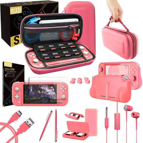 Nintendo Switch Lite Orzly Kit Completo Funda Estuche Vidrio