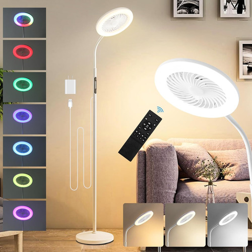 Ventiladores De Pie Rgb Con Luces Y Control Remoto, Pedestal