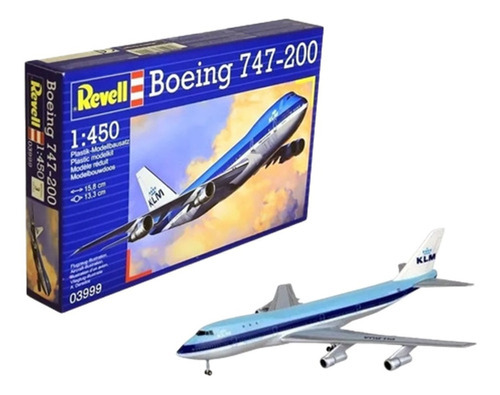 Avión comercial Revell 03999 Boeing 747-200 1/450, 22 piezas