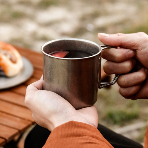 Taza Pocillo Acero Inoxidable Plegable Camping 650ml 3