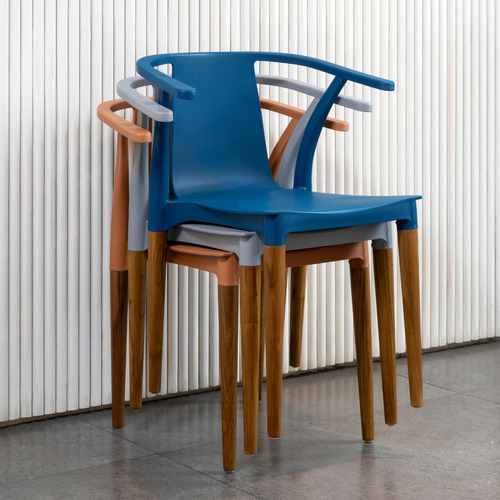 Silla De Comedor Diseño Palta Wood 3 Años De Estructura De La Silla Azul