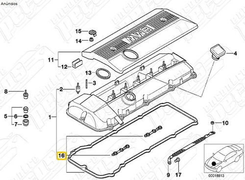 Jogo Juntas Tampa Valvulas Bmw E46 320i 2001