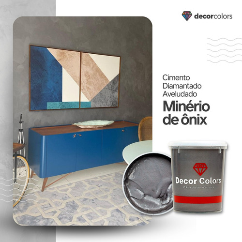 Imagem 2 de 10 de Decor Colors Cimento Queimado Perolizado 3,2kg Minerio Onix
