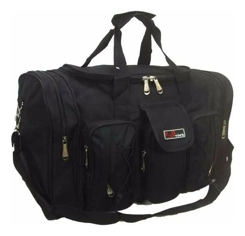 Bolsa De Viagem Sacola Mala Reforçada Esportiva Yins Cor Preto Desenho Do Tecido Liso