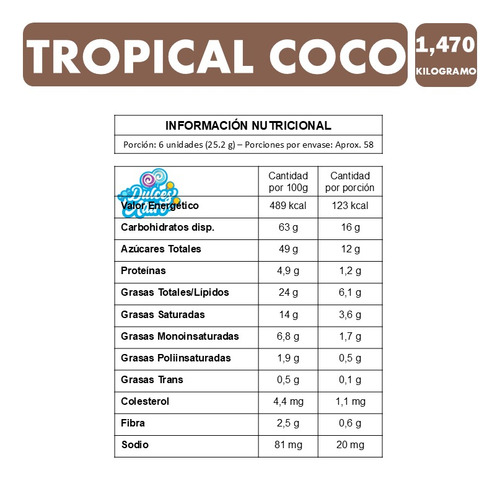 Tropical Coco De Arcor Chocolate (caja Con 1,470kg)