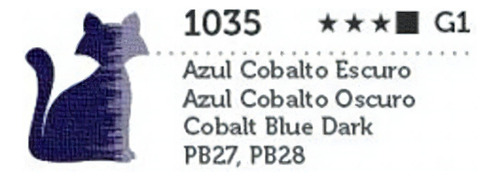 Tinta Óleo Premium G1 Opaco 20ml Gato Preto Cor Azul cobalto escuro