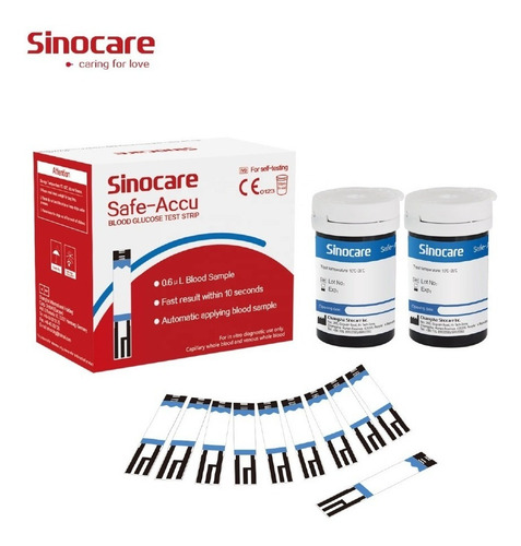 Imagen 2 de 10 de Kit Glucómetro Sinocare Tirillas+lancetas+estuche + Obsequio