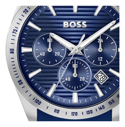 Boss Reloj Para Hombre 1514239 Cronógrafo Silicón Azul 41mm