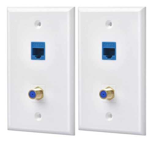 2 Paquetes De Tomas De Pared Coaxiales Ethernet Con 1 Keysto