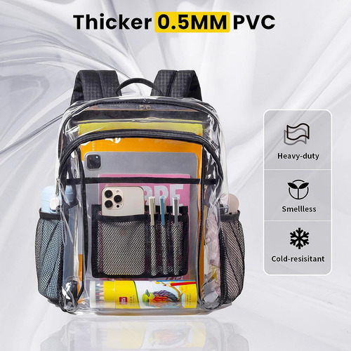 Mochila Escolar Grande Transparente De Tejido De Pvc Color