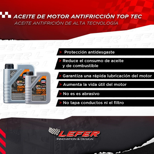 Imagen 2 de 10 de Aceite Motor Antifricción Top Tec4200 5w-30 5 Lt Liqui Moly