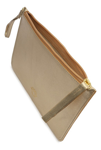 Imagem 2 de 4 de Bolsa Feminina Clutch Alça De Mão Dourado - My Shoes