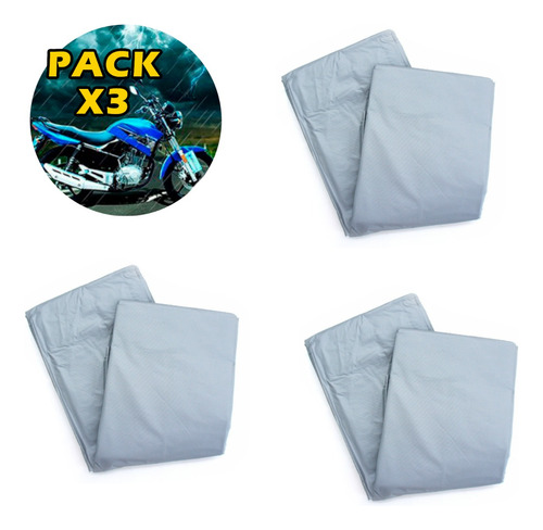 Pack X3 Carpa Funda Cubre Moto Impermeable