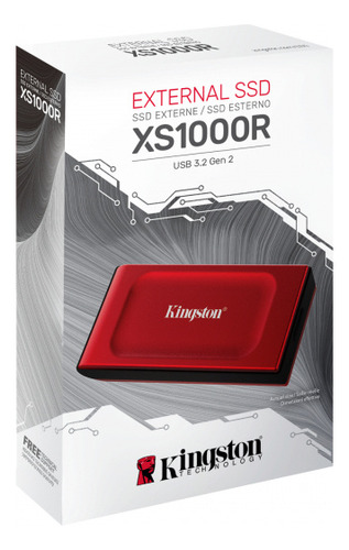 Unidad Ssd Externa Kingston 1tb Xs1000 - Usb 3.2 Rojo Rojo