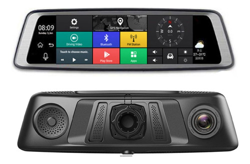 Carro Dvr Espejo Gps Navegación 10 Pulgadas Android 8 Core