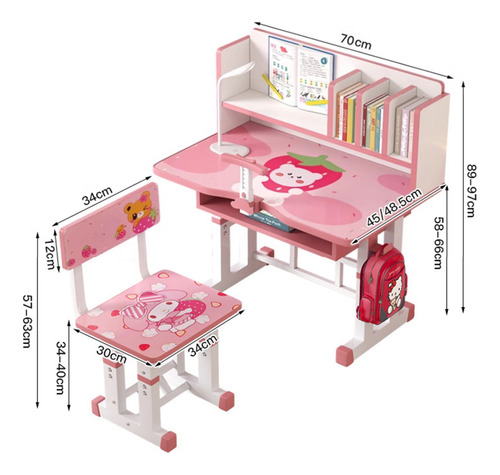 Lazydot Juego De Escritorio Y Silla Para Niños, Escritorio De Estudio Para Niños De Altura Ajustable Escritorio De Lectura Ergonómico Con Cajón Para El Hogar De Los Niños Con Cajón Pour Enfants
