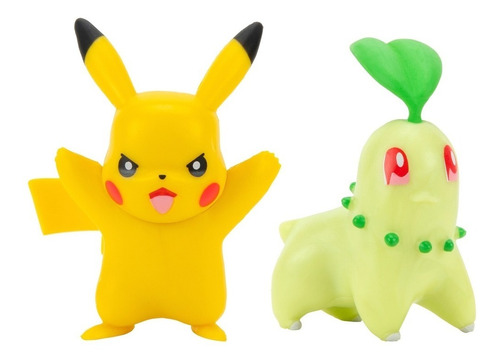 Figuras Pokemon Pikachu Y Chikorita
