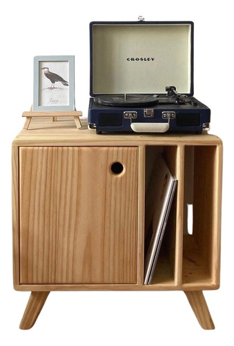 Mueble Para Tocadisco Y Discos De Vinilo