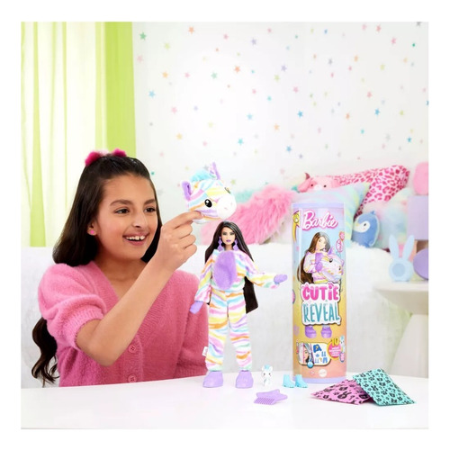 Muñeca Barbie Cutie Reveal Color Wow Cebra