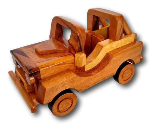 Carrinho Jeep De Madeira Miniatura Decoração Ref. 0686