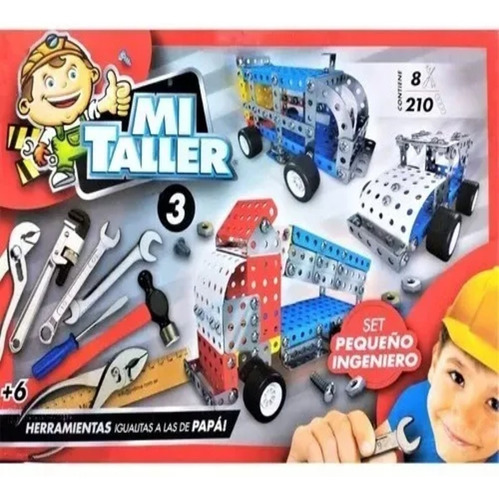 Juego Para Armar Mi Taller 210 Piezas 8 Herramientas Reales