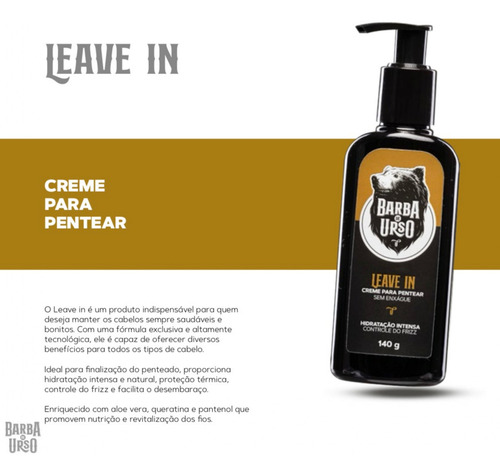 Leave-in Barba De Urso Capilar finalizador 140g