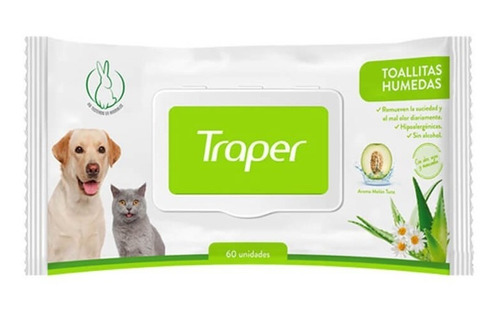 Traper Toallitas Húmedas Para Mascotas