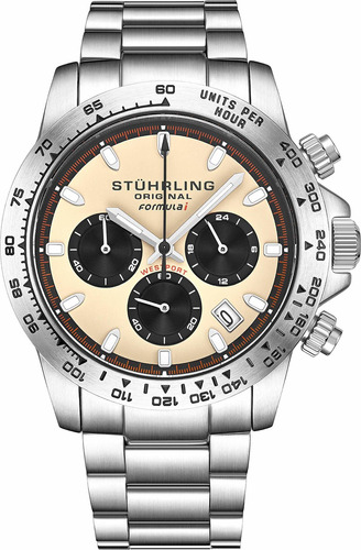 Reloj Hombre Stuhrling 891z.05 Cuarzo Pulso Plateado En