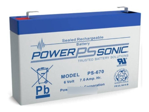 Bateria Recargable 6v/7ah Psonic Terminal F1 Ps 670 